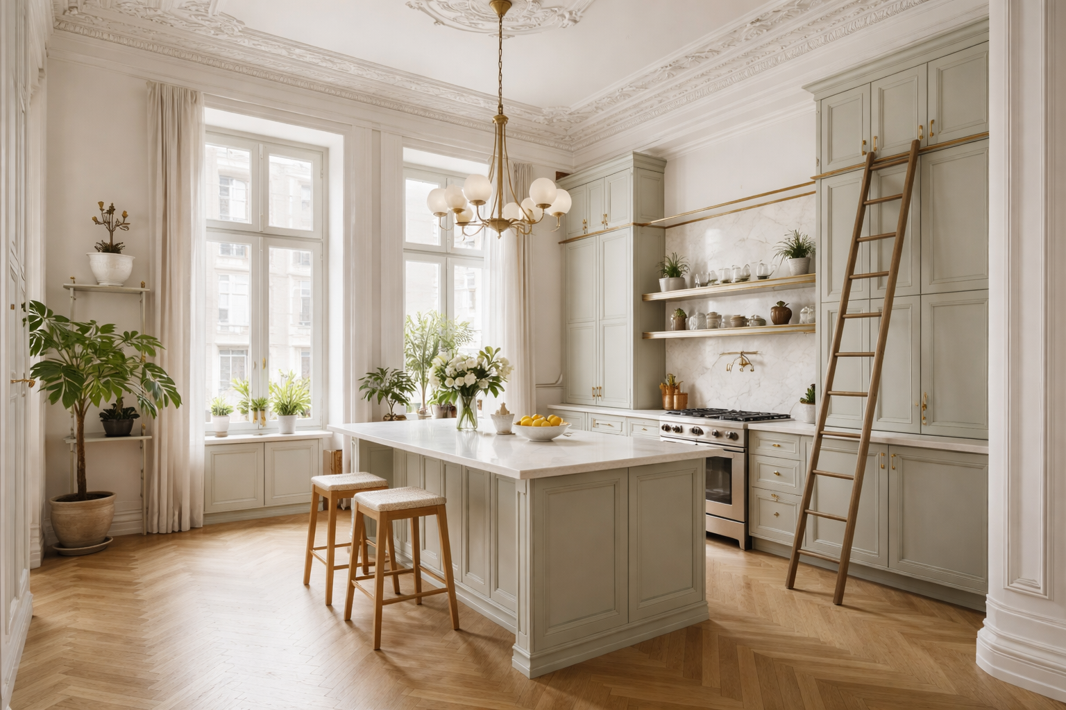 Kuchnie w kamienicach – wyzwania wysokich sufitów